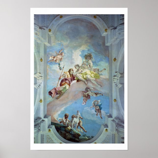 The Parting of Venus from Adonis, 1707-08 (fresco) Poster (Front)