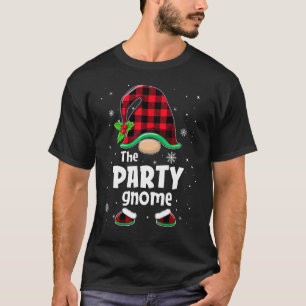 The Party Gnome Buffalo Plaid Christmas Matching F T-Shirt