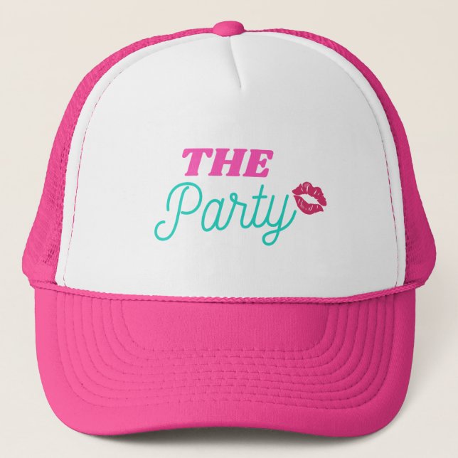 The Party Kiss the Miss Goodbye Bachelorette Hat (Front)