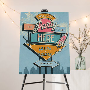 The Party Starts Here Retro Billboard Wedding Foam Board