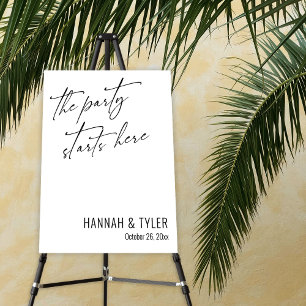 The Party Starts Here Simple Elegant Simple White Foam Board