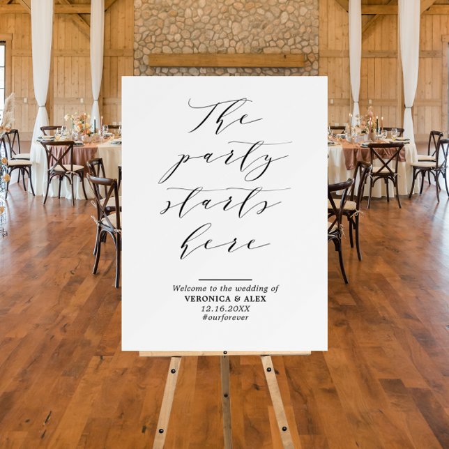 The Party Starts Here Wedding Welcome Classic Foam Board (Creator Uploaded)