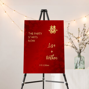 "The party starts now" Chinese Wedding Reception Foam Board