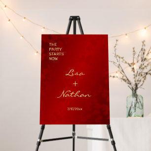 "The party starts now" Christmas Wedding Reception Foam Board