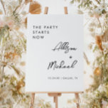 The Party Starts Now Modern Wedding Reception Sign<br><div class="desc">The Party Starts Now Modern Wedding Reception Sign</div>
