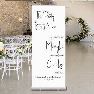 The Party Starts Now Wedding Party Event Long Retractable Banner