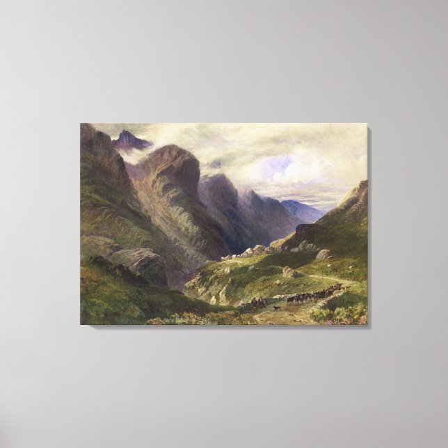 The Pass of Glencoe, 1852 (w/c) Canvas Print (Front)