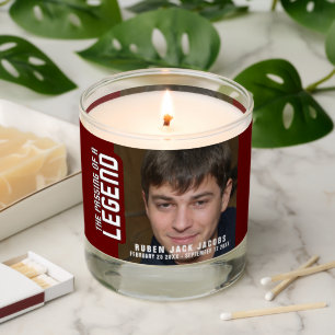 The passing of a legend two photos memorial maroon scented candle