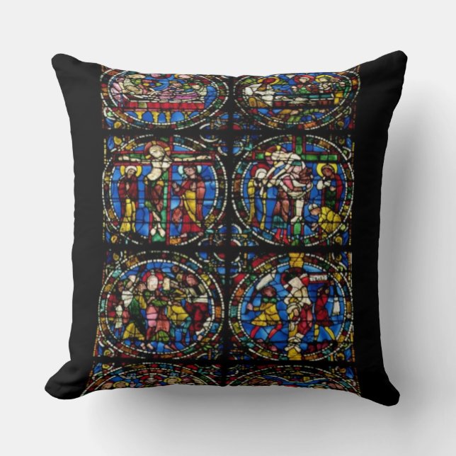The Passion, lancet window in the west facade, 12t Throw Pillow (Front)