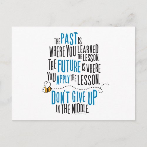 The past is where you learned the lesson Postcard