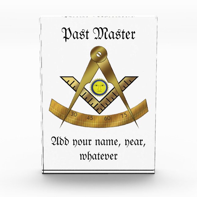 The Past Master Acrylic Award (Front)