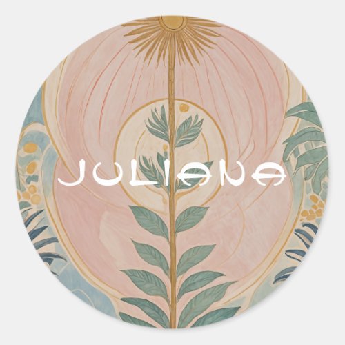 The Pastel Flora Reaching for the Sun Classic Round Sticker