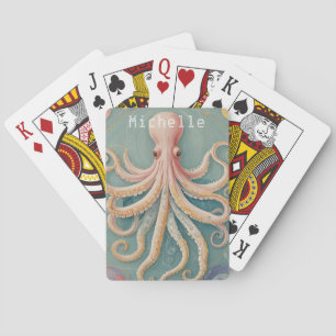 The Pastel Octopus of Enchanted Reef Poker Cards