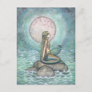 The Pastel Sea Mermaid Fantasy Art Postcard