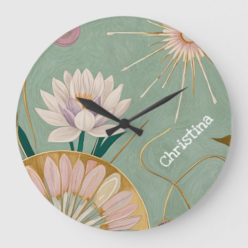 The Pastel Wheel of Nature Large Clock