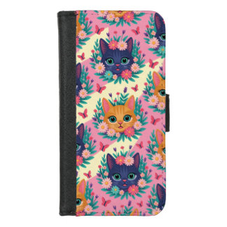 The Pastel Whiskers & Wildflowers iPhone 8/7 Wallet Case