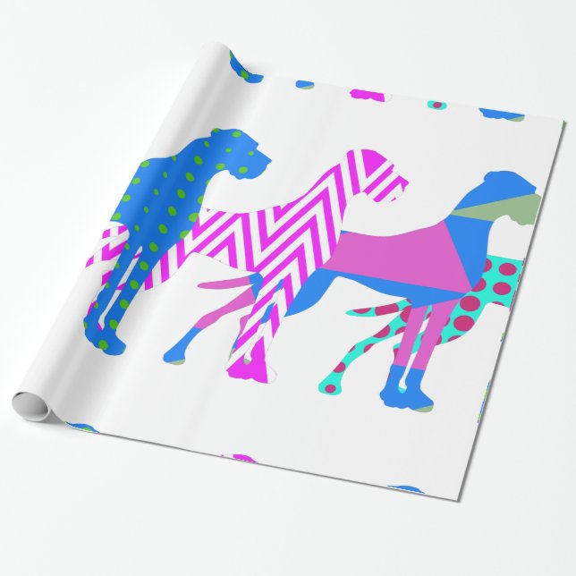 The Pat Great Dane Wrapping Paper (Unrolled)