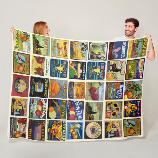 The Patchwork Fruit Fleece Blanket (In Situ)