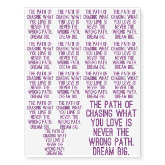 "The Path" Dream BIG Design Temporary Tattoos