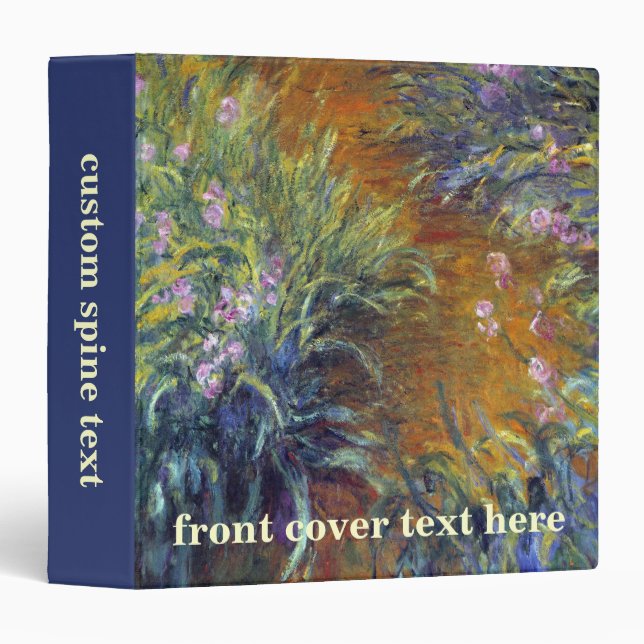 The Path Through the Irises by Claude Monet 3 Ring Binder (Front/Spine)