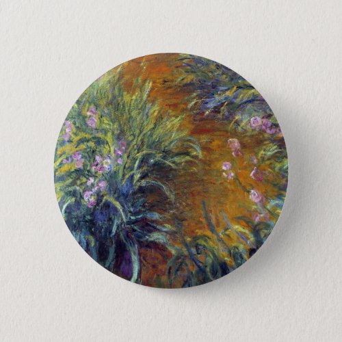 The Path Through the Irises by Claude Monet Button