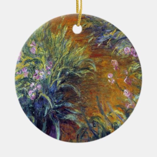 The Path Through the Irises by Claude Monet Ceramic Ornament