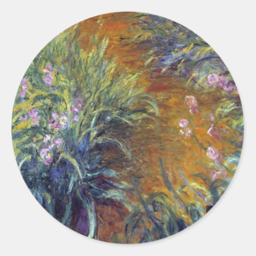 The Path Through the Irises by Claude Monet Classic Round Sticker