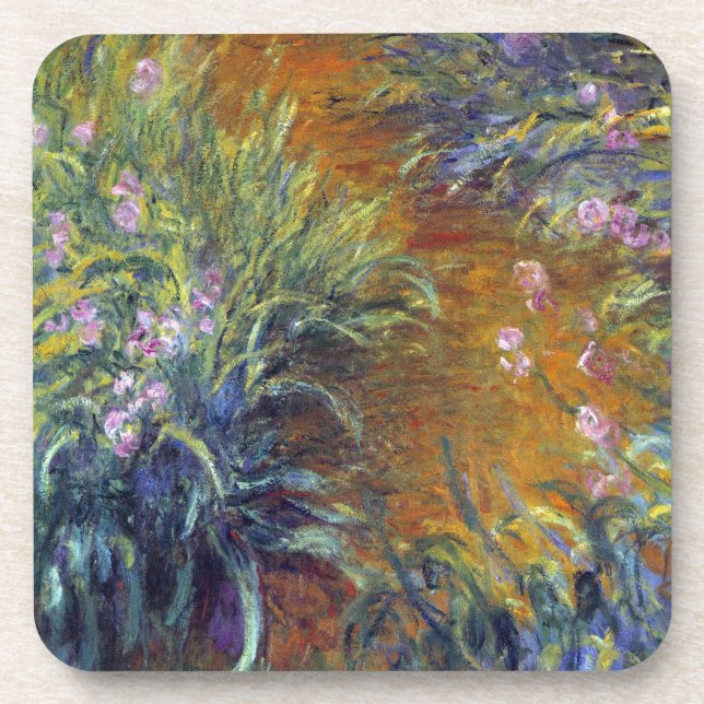 The Path Through the Irises by Claude Monet Drink Coaster (Front)