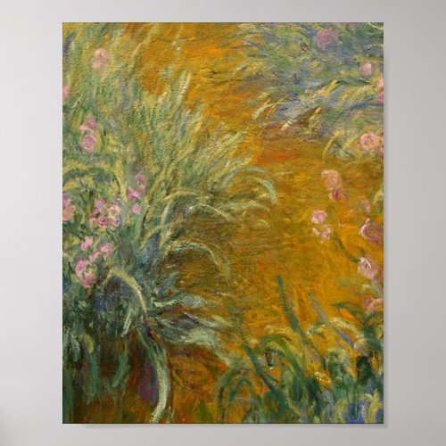 The Path Through The Irises By Claude Monet Poster