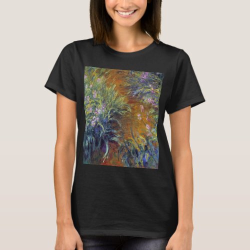 The Path Through the Irises by Claude Monet T_Shirt