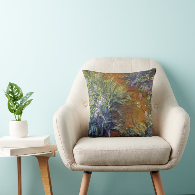 The Path Through the Irises by Claude Monet Throw Pillow (Chair)