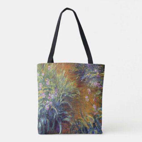 The Path Through the Irises by Claude Monet Tote Bag