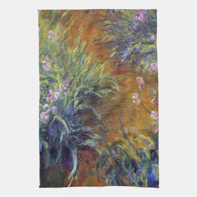 The Path Through the Irises by Claude Monet Towel (Vertical)