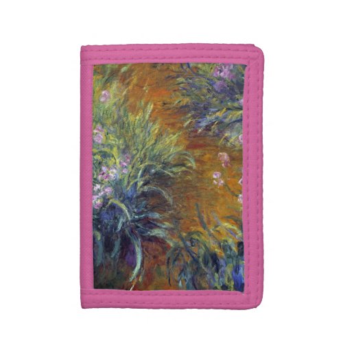 The Path Through the Irises by Claude Monet Trifold Wallet