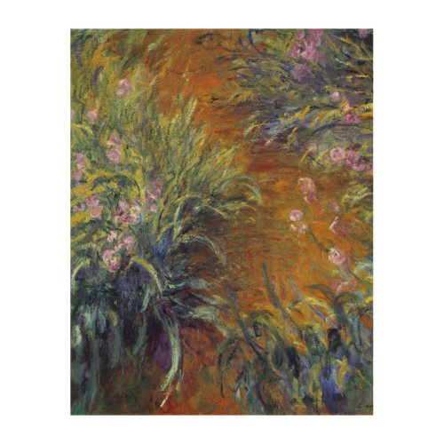 The Path Through the Irises by Claude Monet Wood Wall Art