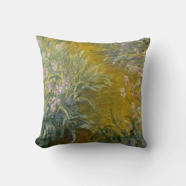 The Path through the Irises - Claude Monet Throw Pillow (Front)