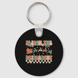 The Patriarchy Feminist Feminism Meme Retro Christ Keychain