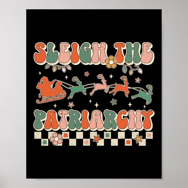 The Patriarchy Feminist Feminism Meme Retro Christ Poster (Front)