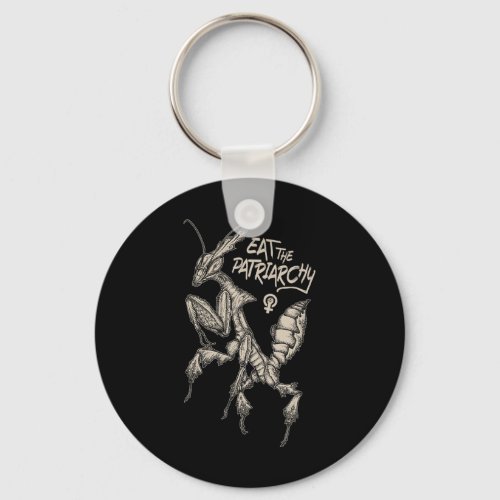 The Patriarchy Punk Feminist Praying Ghost Mantis Keychain