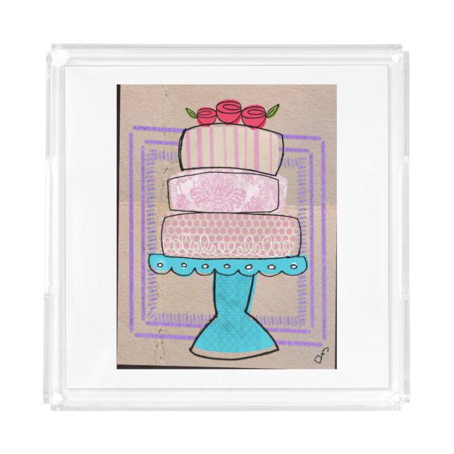 The Patterened Pastel Tower Acrylic Tray (Front)