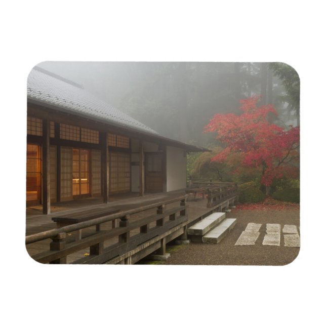 The pavilion at the Portland Japanese Garden Magnet (Horizontal)