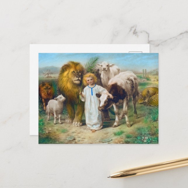 The Peace by William Strutt Holiday Postcard (Front/Back In Situ)