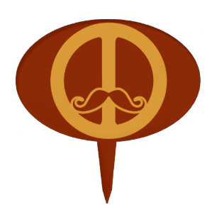 The Peace Stache cake topper