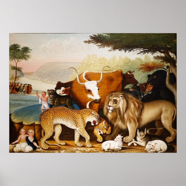 The Peaceable Kingdom by Edward Hicks Poster (Front)