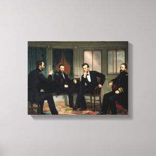 The Peacemakers Painting President Lincoln 15 x 11 Canvas Print
