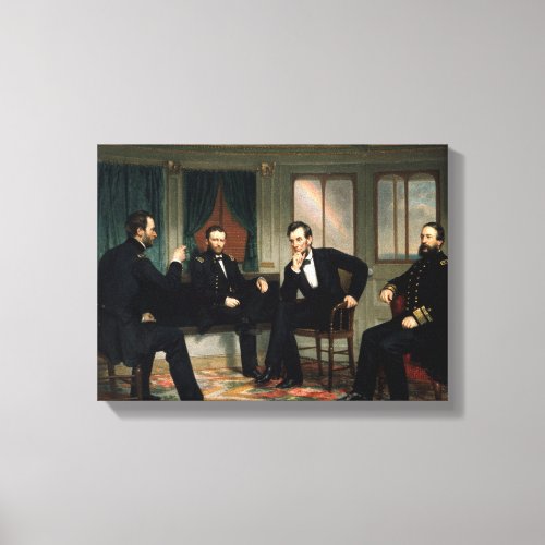 The Peacemakers Painting President Lincoln 15 x 11 Canvas Print