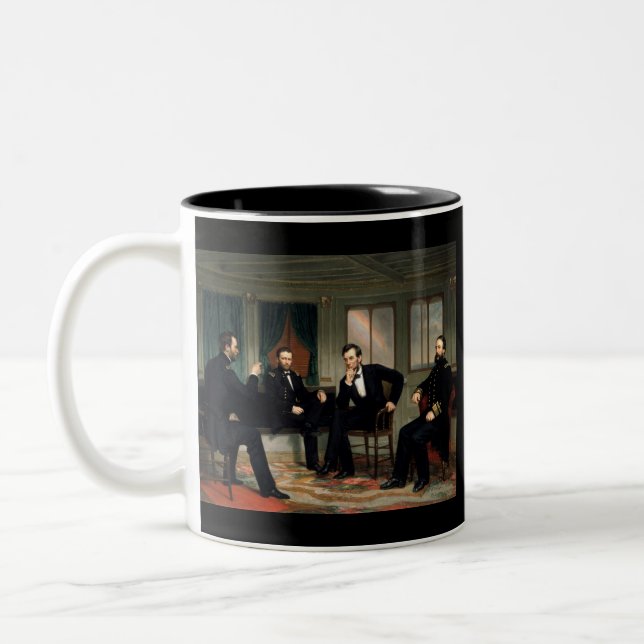 The Peacemakers with Abraham Lincoln Two-Tone Coffee Mug (Left)