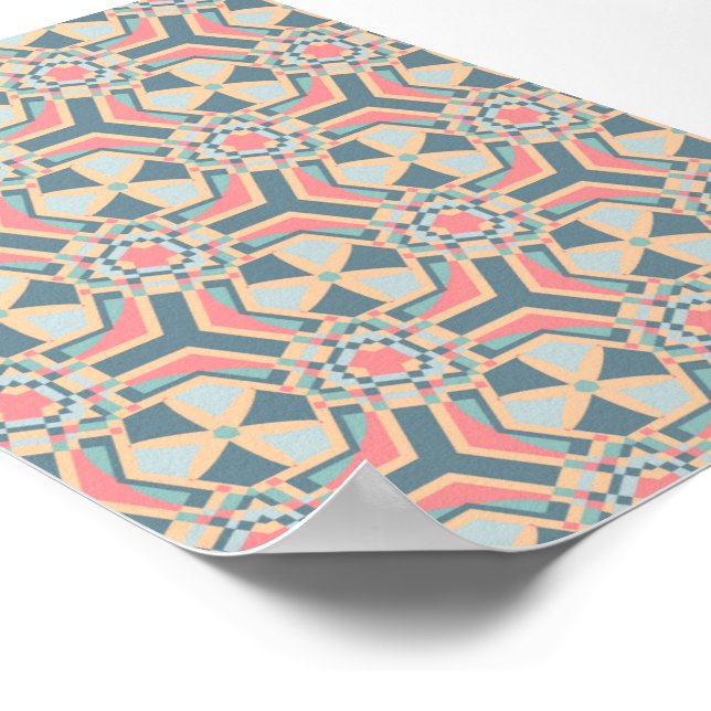 The peachy pink islamic pattern poster (Corner)