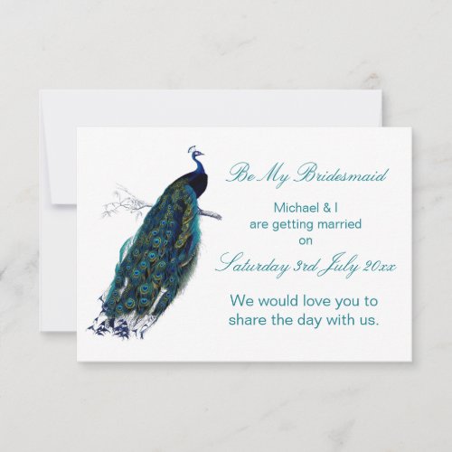 The Peacock Collection Be My Bridesmaid Invitation