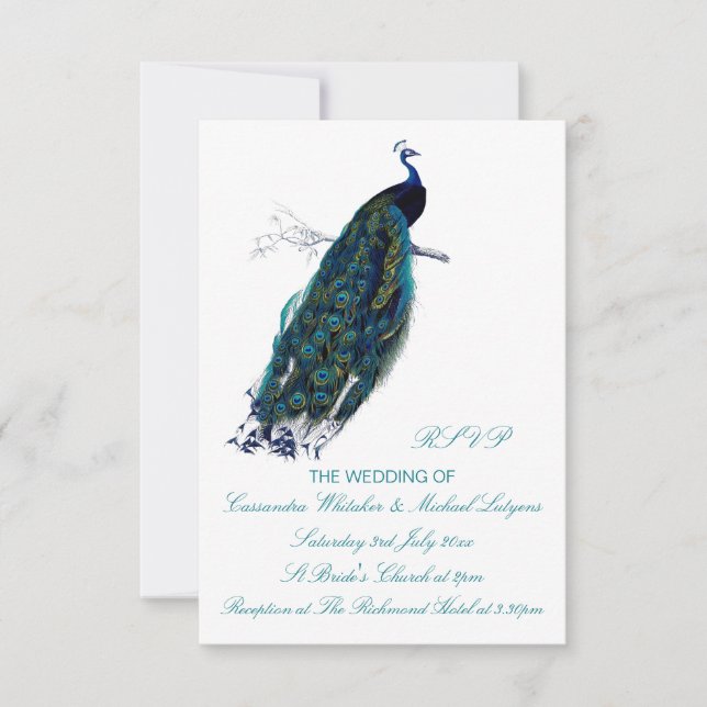 The Peacock Collection RSVP Card (Front)